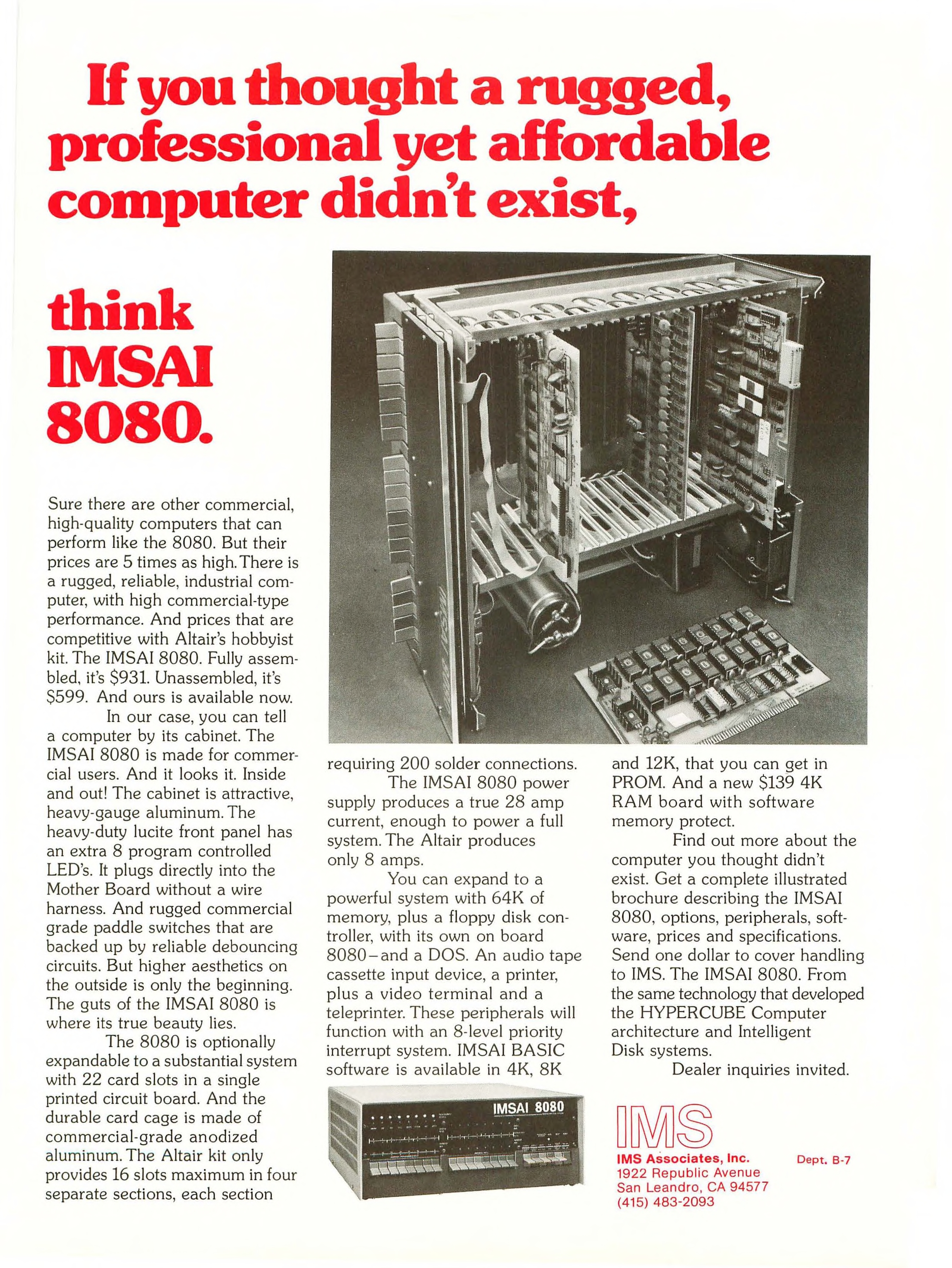 IMSAI 8080 - Jul 1976 Byte  If you thought  red and black   advert