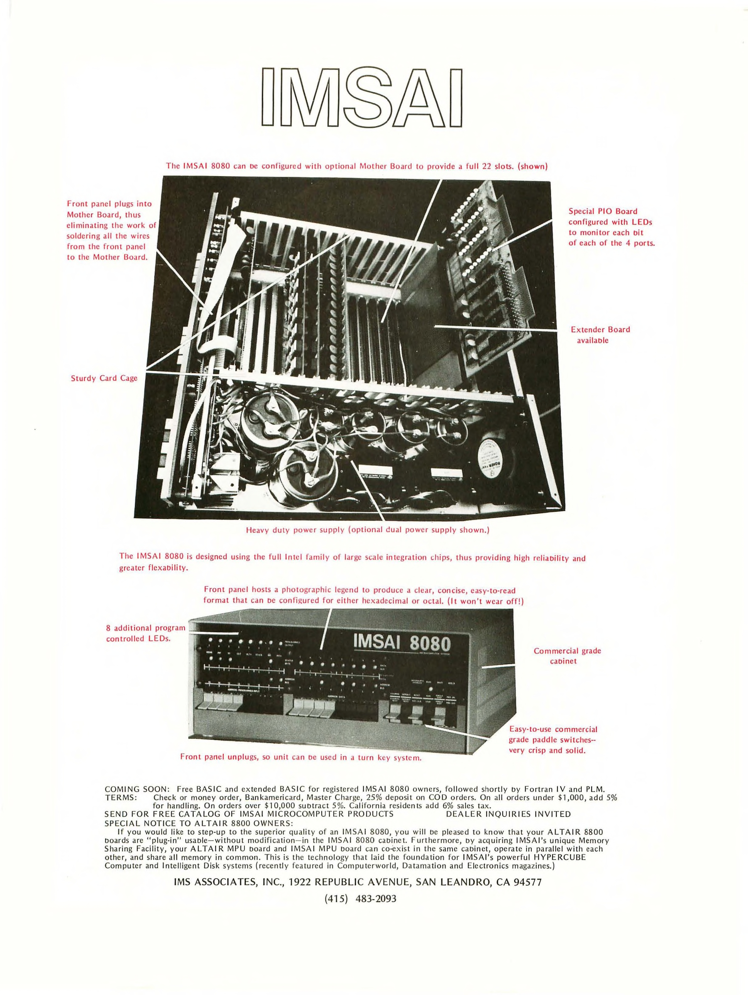 IMSAI 8080 - Mar 1976 Byte advert